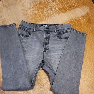 Express Women's Light Black/Gray Skinny Jeans